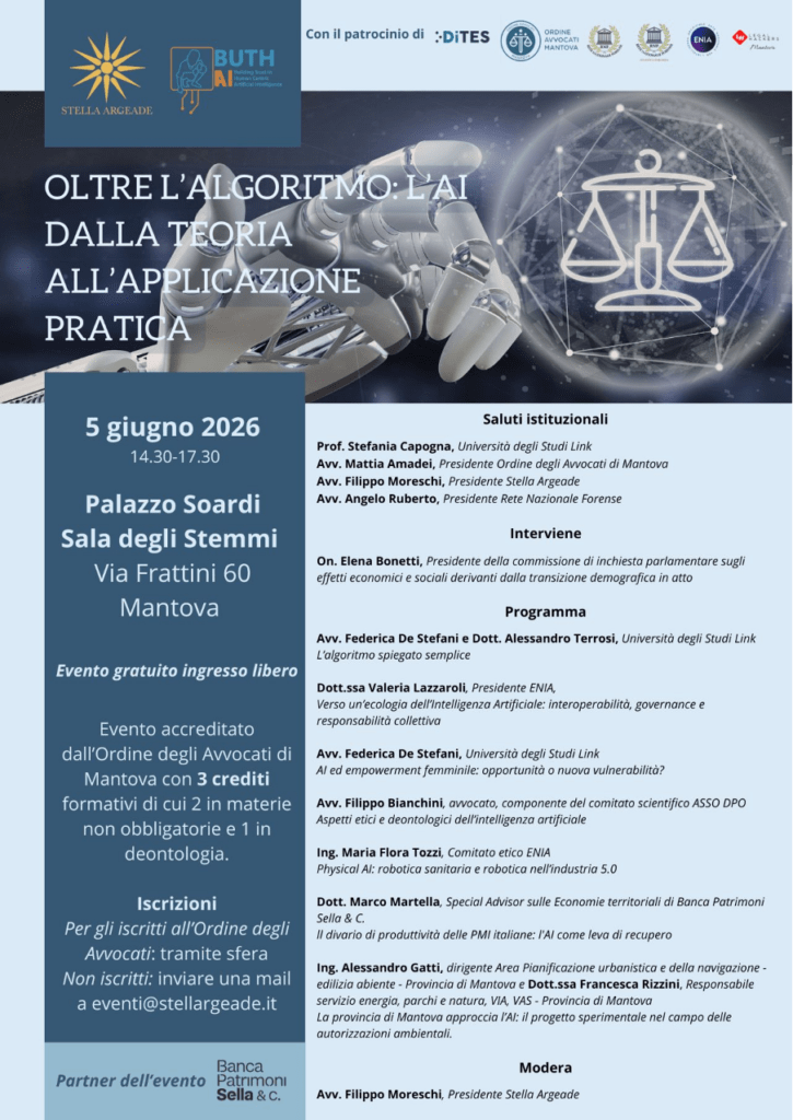 A Mantova l’evento conclusivo del progetto europeo BUTH-AI dell’Università degli Studi Link- un confronto su Intelligenza Artificiale, diritto e società